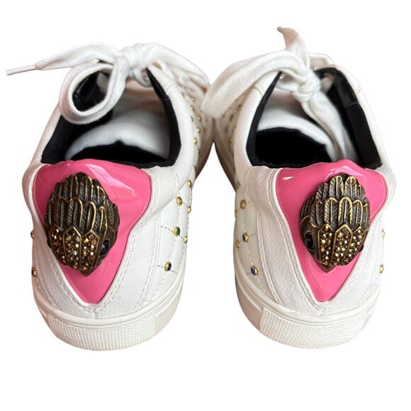 Kurt Geiger Bejeweled Rainbow Crystal Quilted Leather Sneakers size 37/4 US 7 - Picture 3 of 15
